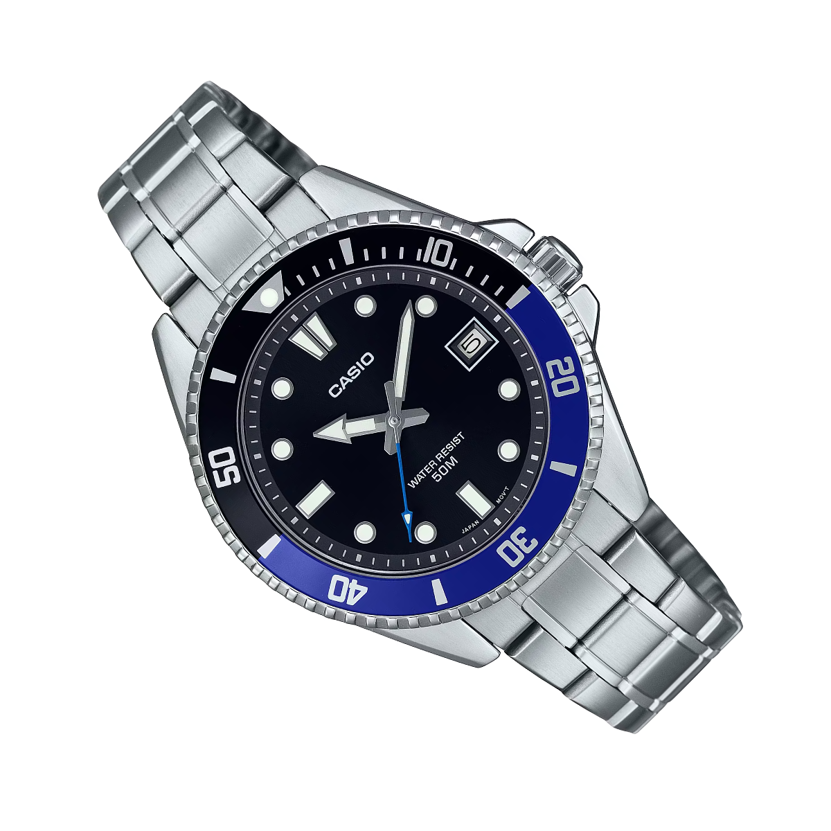 Casio Quartz Black Dial MDV-10D-1A2 MDV-10D-1A2V Stainless Steel Watch –  Kairos Watch Studio
